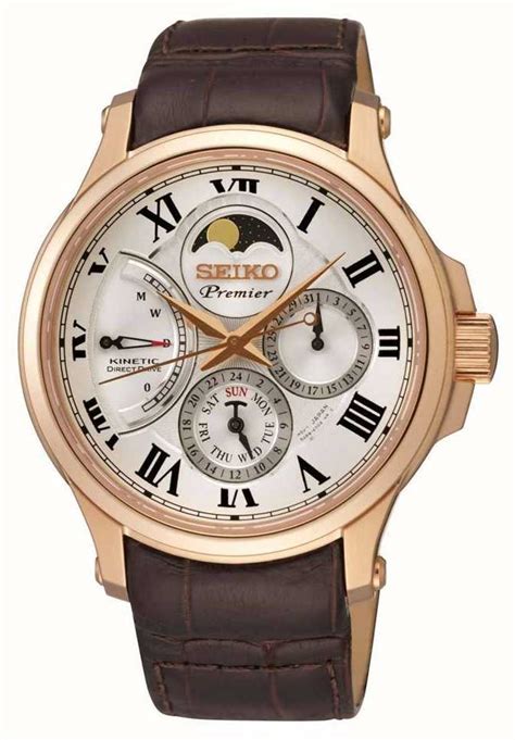 seiko premier kinetic moonphase watch.